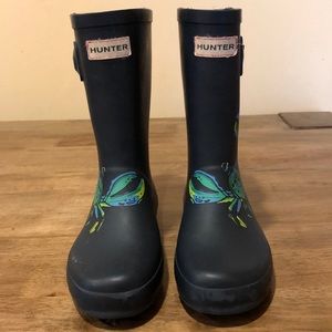 Hunter Kids Rain Boots with Cute Crab